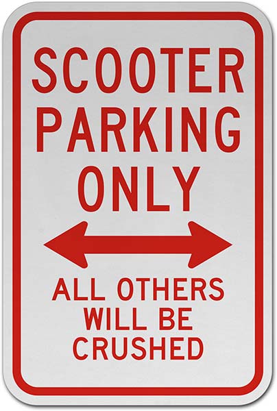 Scooter Parking Only (Double Arrow) Sign