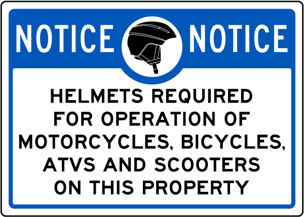 Helmets Required Sign