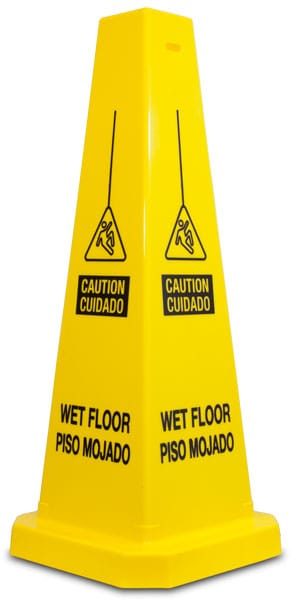 Bilingual Caution Wet Floor Cone