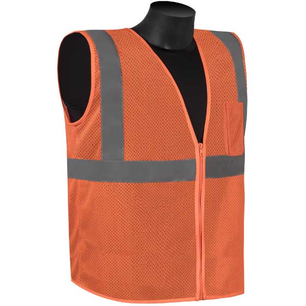 ANSI Class 2 Economy Mesh Safety Vest with Zipper