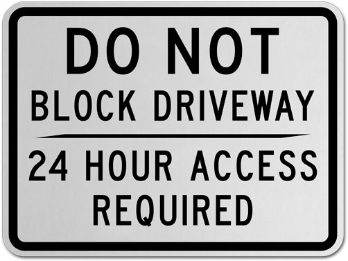 24 Hour Access Required Sign