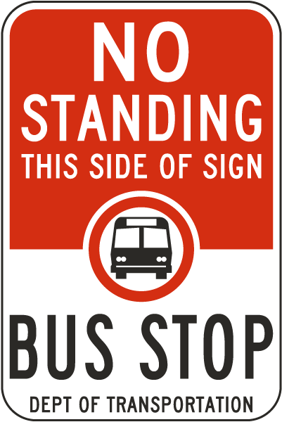 No Standing This Side Of Sign Sign