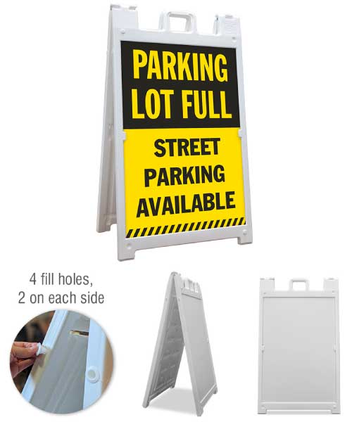 Parking Lot Full Street Parking Available A-Frame Sign