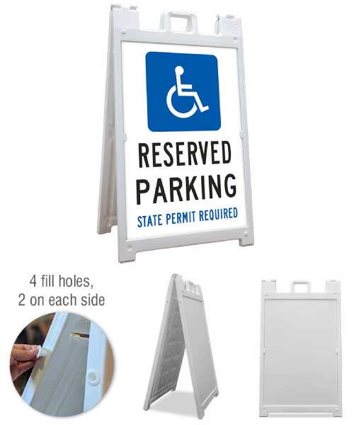 Reserved Parking State Permit Required A-Frame Sign