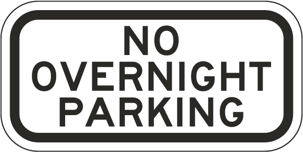 No Overnight Parking Sign