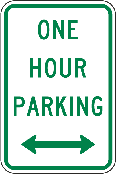 One Hour Parking Sign