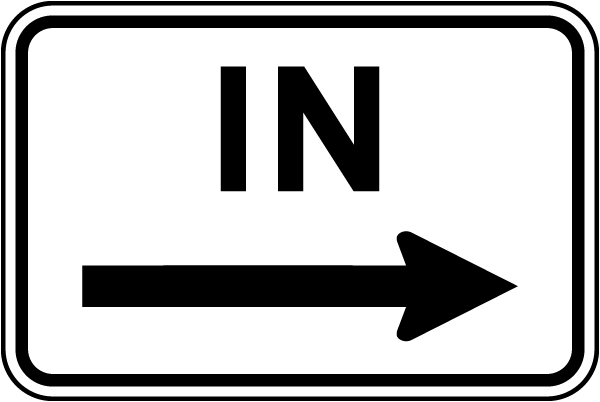 In (Right Arrow) Sign