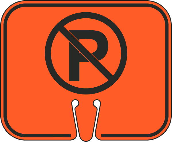 No Parking Symbol Cone Sign