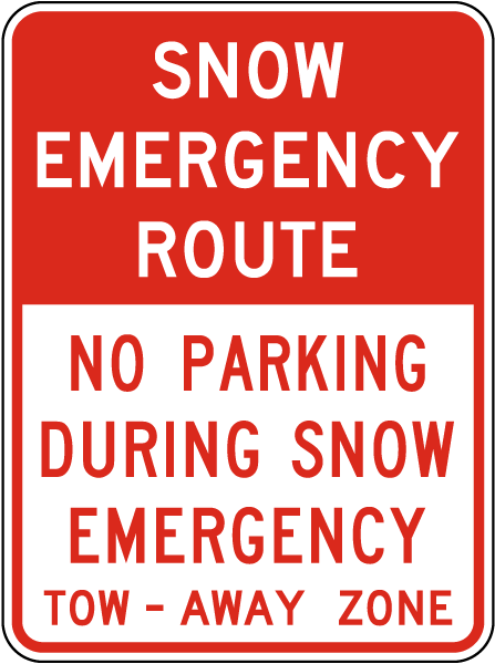 Snow Emergency Route Sign