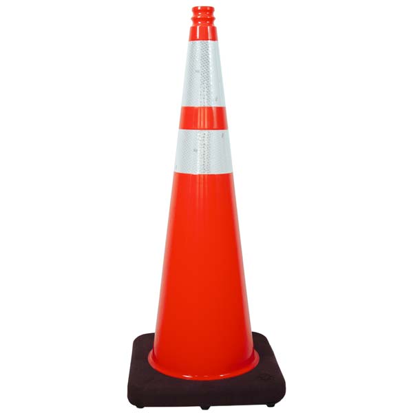 36" Orange Traffic Cone w/ Black Base, 10lbs