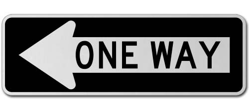 One Way Left Sign