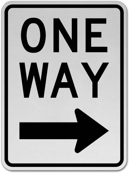 One Way Right Sign