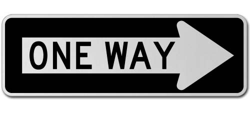 One Way Right Sign
