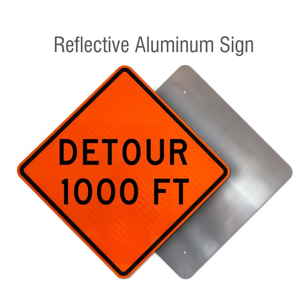 Detour 1000 FT Sign