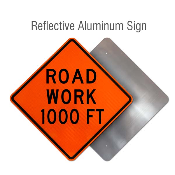 Road Work 1000 FT Sign