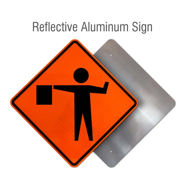 Flagger Ahead Sign