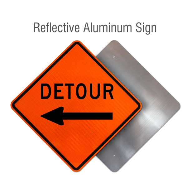 Detour Left Sign