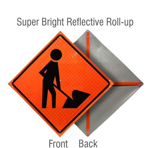 Men At Work Symbol Roll-Up Sign