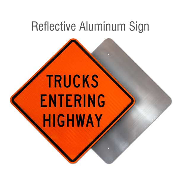 Trucks Entering Highway Sign