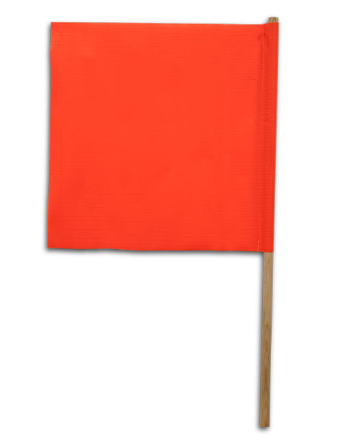 Orange Vinyl Flag with Wood Handle