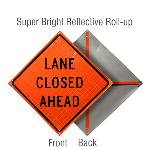 Lane Closed Ahead Roll-Up Sign