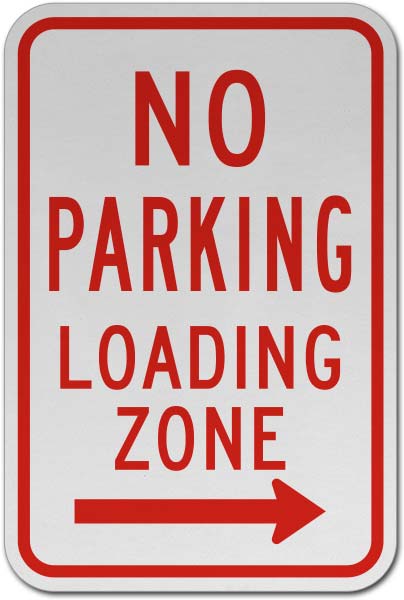 No Parking Loading Zone Sign