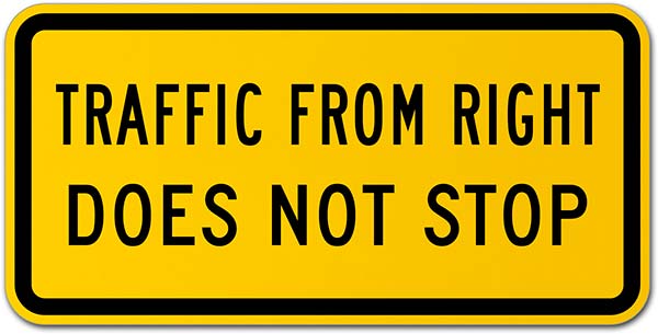 Traffic From Right Does Not Stop Sign