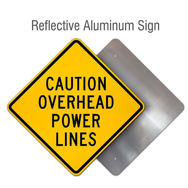 Caution Overhead Power Lines Sign