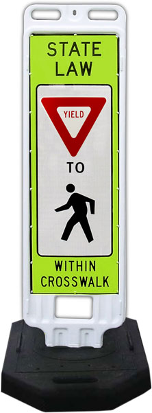 In-Street Pedestrian Crossing Sign with 28lb. Rubber Base
