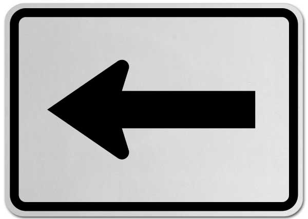 Left Turn Arrow (Auxiliary) Sign