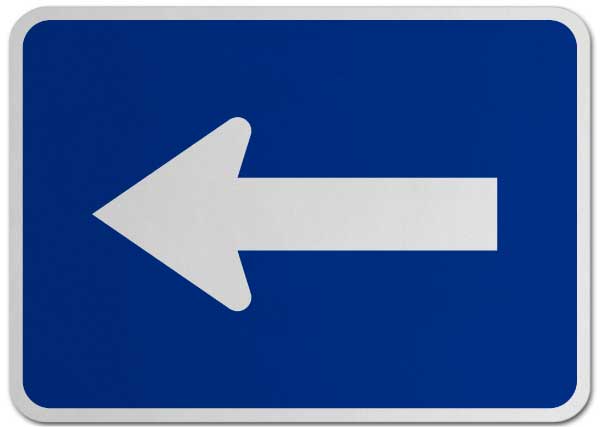 Left Turn Arrow (Auxiliary) Sign