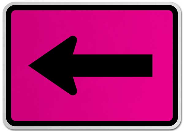 Left Turn Arrow (Auxiliary) Sign