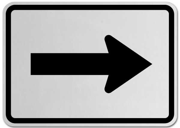 Right Turn Arrow (Auxiliary) Sign