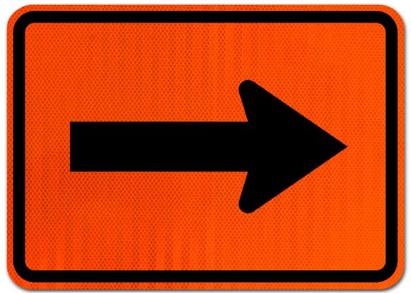 Right Turn Arrow (Auxiliary) Sign