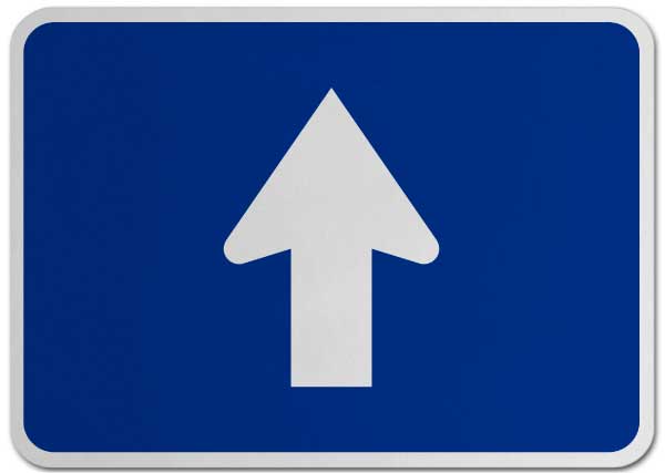 Straight Arrow (Auxiliary) Sign