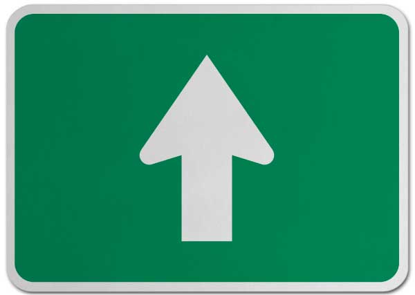 Straight Arrow (Auxiliary) Sign