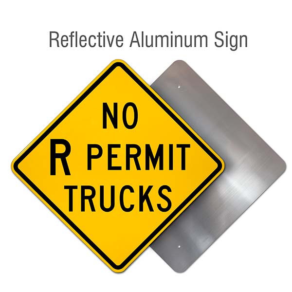 No R Permit Trucks Sign