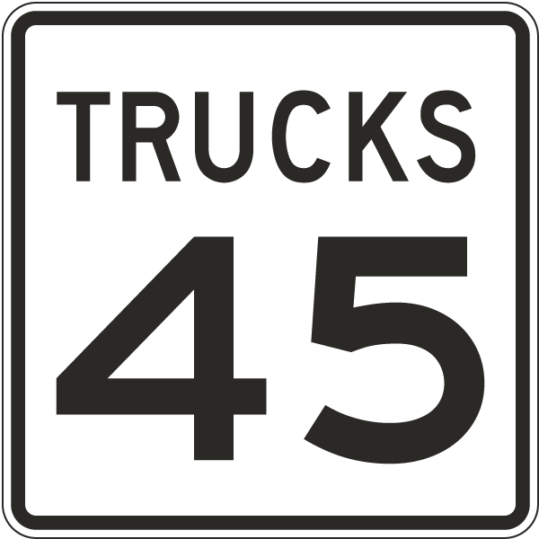 Trucks Speed Limit 45 MPH Sign