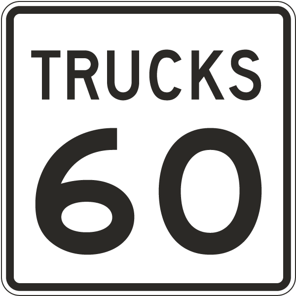 Trucks Speed Limit 60 MPH Sign