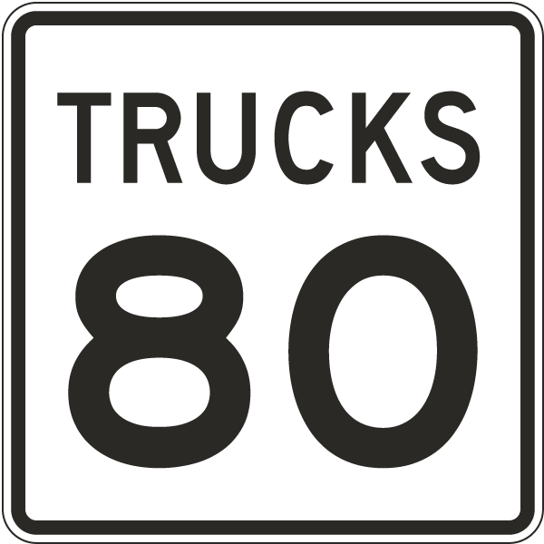 Trucks Speed Limit 80 MPH Sign