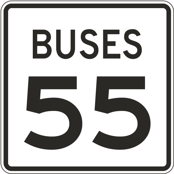 Buses Speed Limit 55 MPH Sign