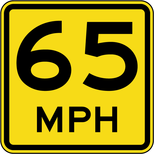 Advisory 65 MPH Sign