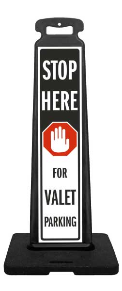 Stop Here for Valet Parking Vertical Panel