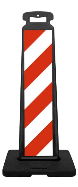 Red White Veritcal Channelizer Panel