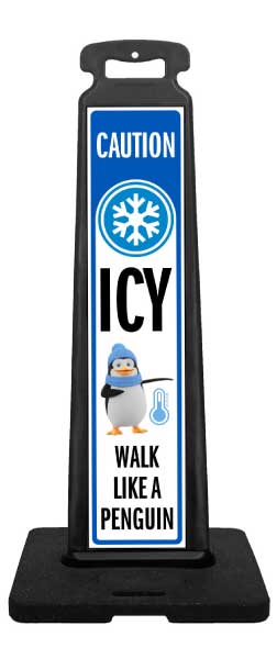 Caution Icy Vertical Panel