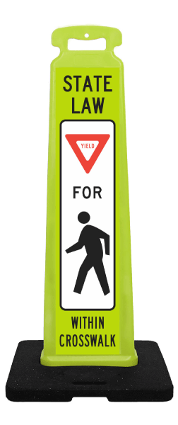 Yield For Pedestrian Within Crosswalk Vertical Panel