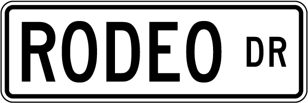 Rodeo Drive Replica Street Sign
