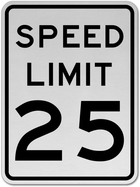 Speed Limit 25 MPH Sign