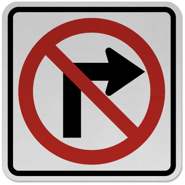 No Right Turn Sign