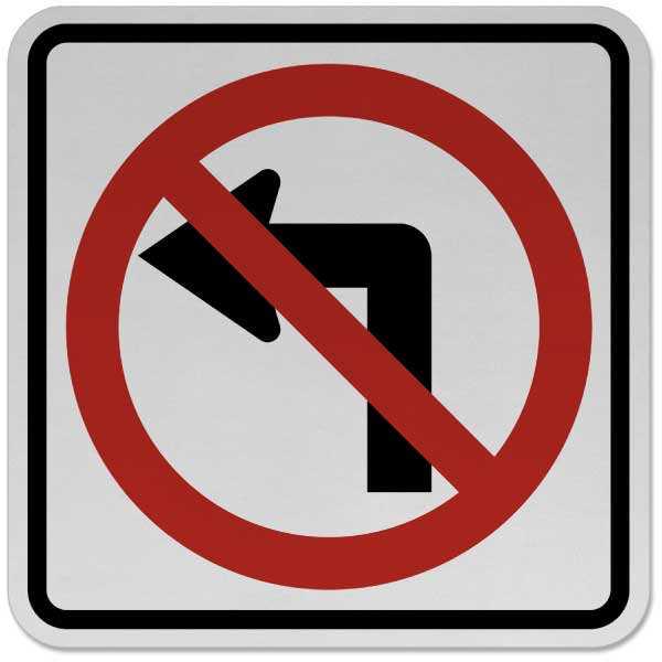 No Left Turn Sign